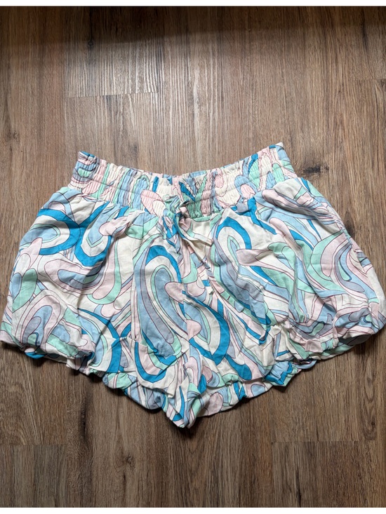 Celandine Pants - Celandine by Anthropologie Bubble Bloomer Summer Shorts - Pastel Swirl Pattern